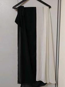 Black &amp; White instant hijab with attached
