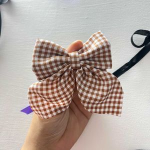 Check And Plain Bow Hairpins Or Hairrubbers