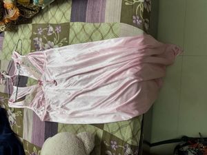 Pink Satin Nightgown Set