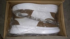 Stylish White &amp; Brown Sneakers