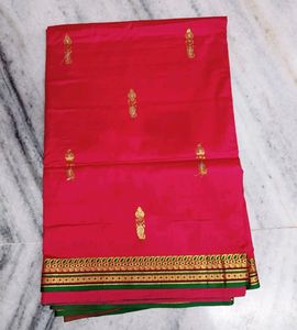 Pink And Green Banarasi Saree