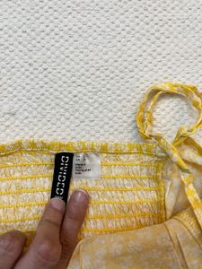 H&amp;M Yellow Floral Sundress Size XS