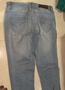 Light Blue Mid Waist Skinny Jeans