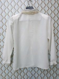 New With Tag Premium Off White Beads Shirt
