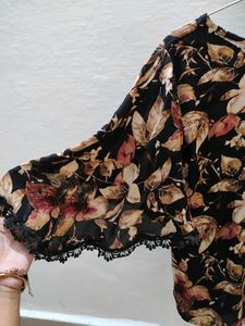 Trendy Black Lace Top