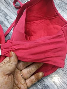 Red Bikini bra pedded 32F
