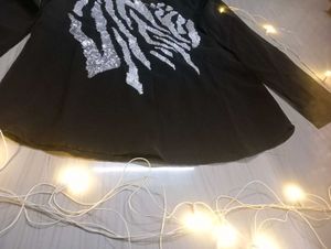 Sequin Zebra Print Top