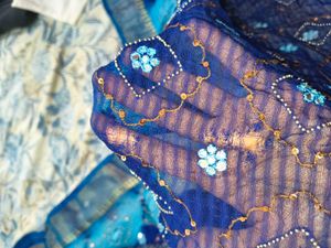 Blue Saree Without Blouse( Clearence Offer)