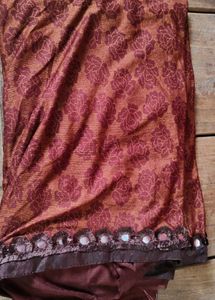 Layer Saree With Embroidery Work