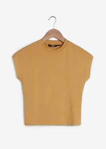 Nuon by Westside Yellow Solid Crop Top