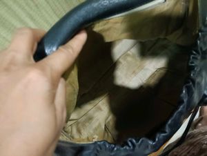 Imported Vintage Black Leather Handbag