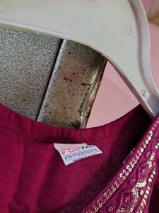 new unused Maroon Embroidered Kurta Set