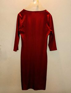 Tokyo Talkies Maroon Knee-Length Dress
