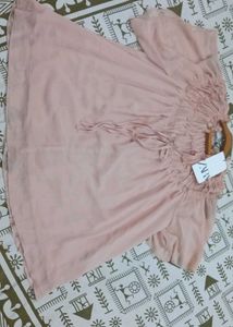 Zara Nude Ruffle Top