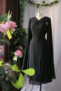 Elegant Black Cape Dress