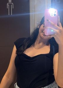 Black Sweetheart Neck Top