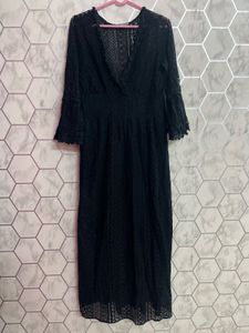 Elegant Black Lace Maxi Dress
