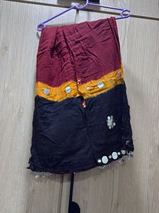 Pink Ethnic Skirt with Embroidery