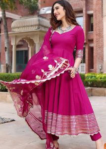 Pink Anarkali Suit with Dupatta
