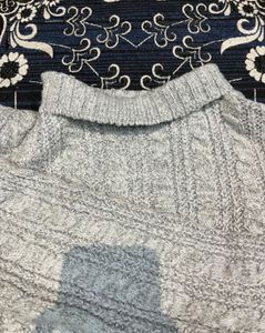 Gray Cable Knit Turtleneck