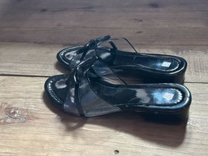 Black Bow Jelly Slides - Size 5