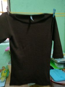 Brown Knit Top - Size Medium