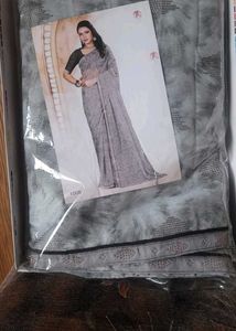 Elegant Grey Saree