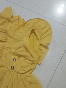 Yellow Ruffled Tiered Dress