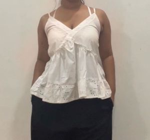 White Hakoba Strap Aline Top