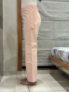 Pink Flare Leg Cargo Pants