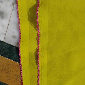 Women&#39;s Yellow Georgette Saree