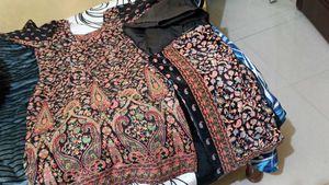 Woolen Suit With Velvet Dupatta