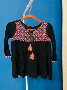 Black Boho Top
