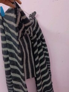 Striped Open Cardigan(woolen Shrug)
