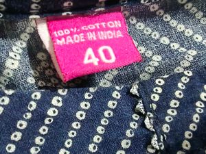 Pre-Loved Blue And White A-cut Kurti