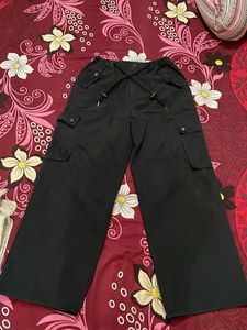 Black Wide Leg Cargo Pants