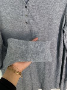 Gray Long Sleeve Top