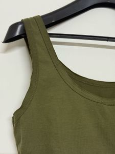 Olive Green Friday Crop Top