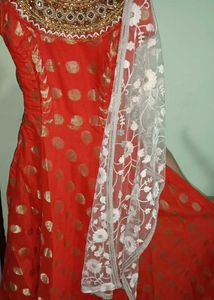 Elegant Orange Anarkali Suit