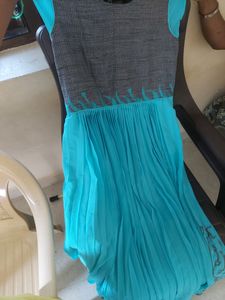 Cyan Color Long Frock