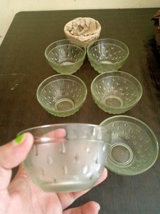 glass bowl set for dinning table