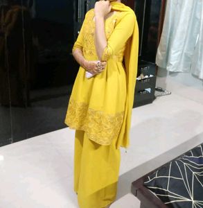 Yellow Plazzo Frock