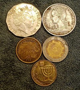 Foreign Coins Set For Students (5 Pcs)
