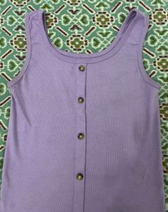 Lavender Button Tank Top for women
