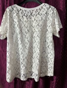 White Floral Lace Top