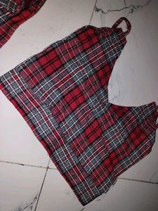 Red Plaid Top &amp; Cami Set