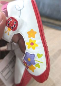 Baby Girl Shoes - White &amp; Red