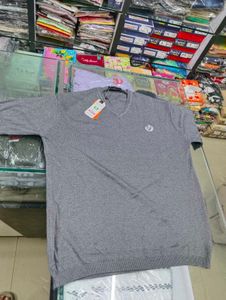 Gray V-Neck Sweater