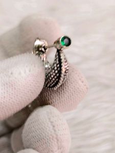 Pure Silver Green Stone Bali