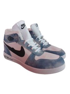 Blue & White High-Top Sneakers